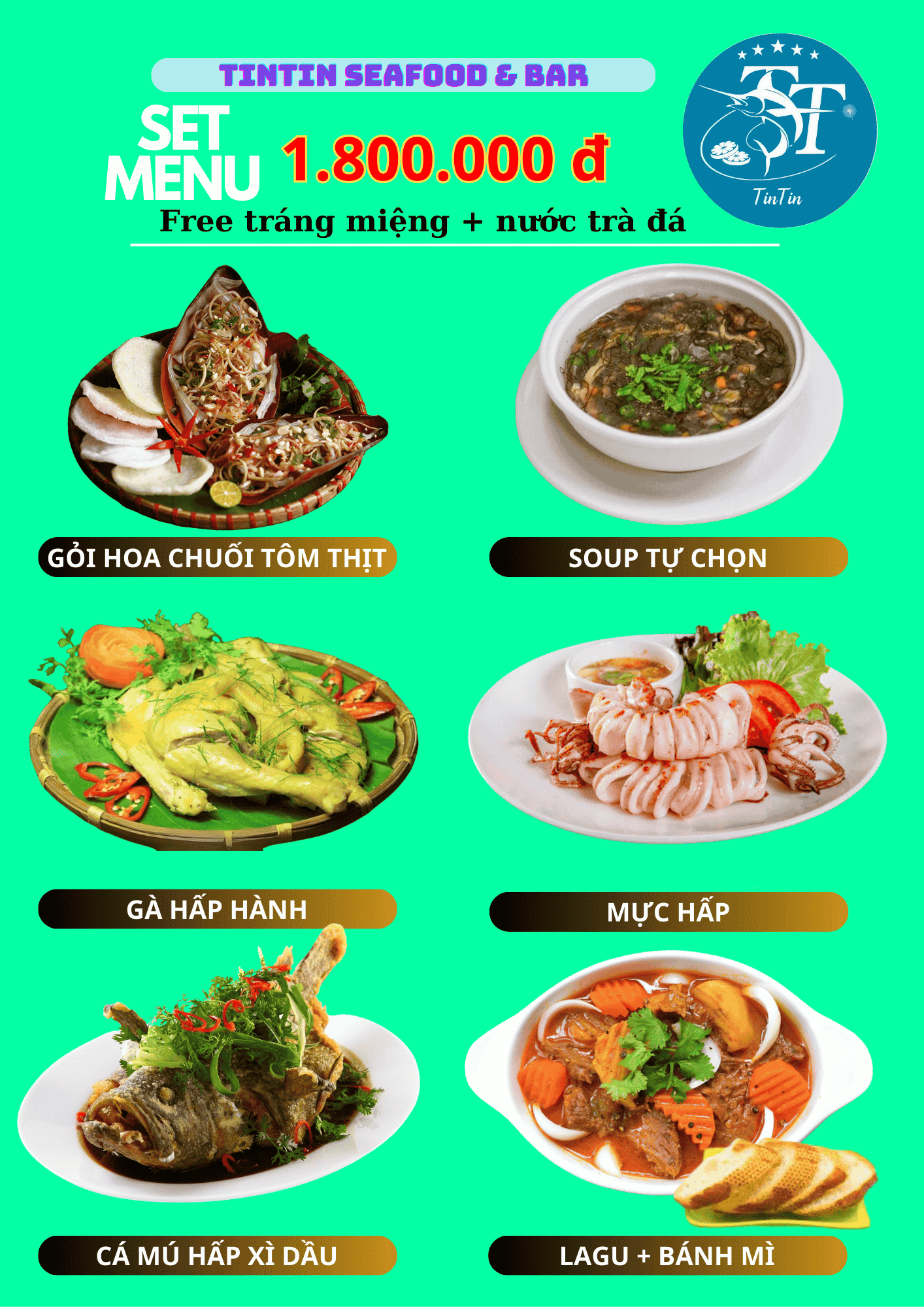 menu tiệc tintin 1tr8