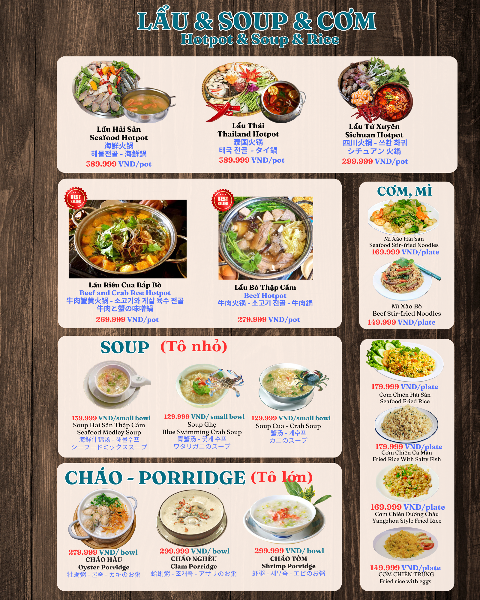 Menu vip Hương Lê 7